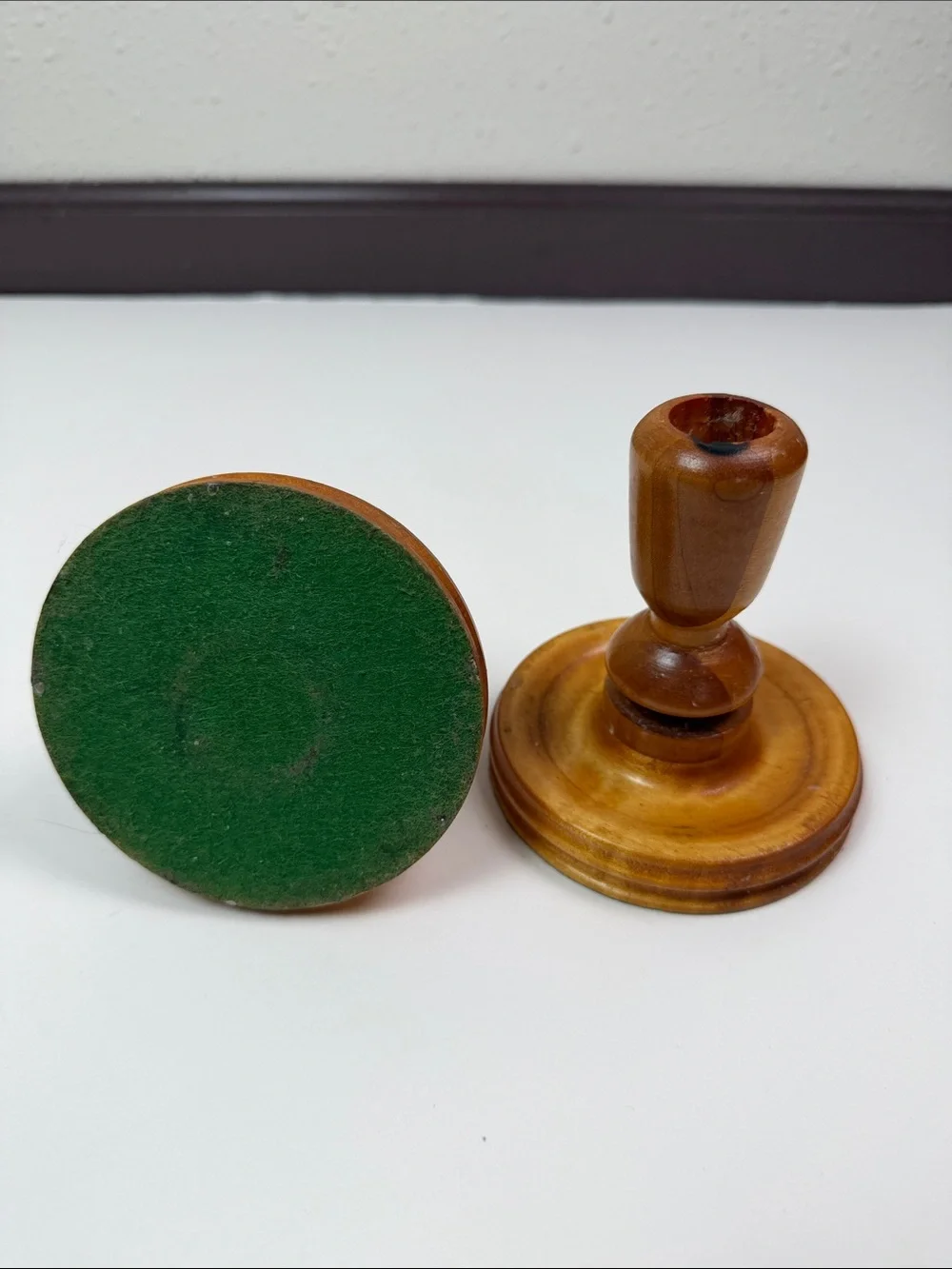 Vintage Turned Wood Candlestick Holders Farmhouse Cottagecore Mid Century Boho